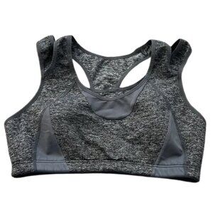 SYROKAN Heather Gray Sports Bra Double Layer Racerback Lined Wire-free - Size XL